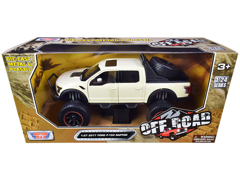 2017 Ford F-150 Raptor Off-Road Pickup Truck Cream 1/27 Diecast Model Car by Motormax LuxuryLifeWay Online Store