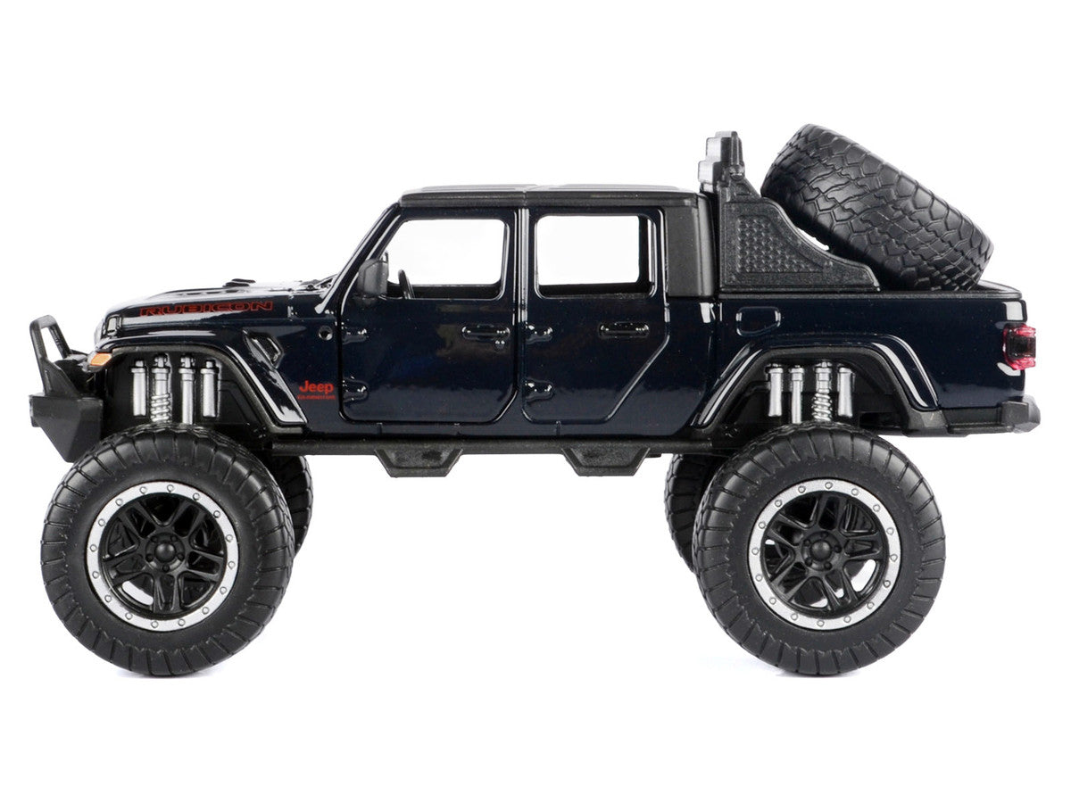 2021 Jeep Gladiator Rubicon Off-Road Pickup Truck Black with Matt Black Top "Off Road" Series 1/27 Diecast Model Car by Motormax LuxuryLifeWay Online Store