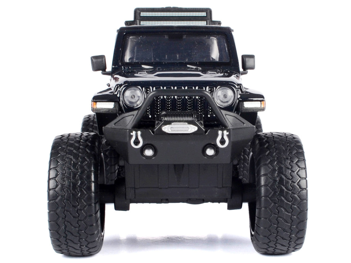 2021 Jeep Gladiator Rubicon Off-Road Pickup Truck Black with Matt Black Top "Off Road" Series 1/27 Diecast Model Car by Motormax LuxuryLifeWay Online Store