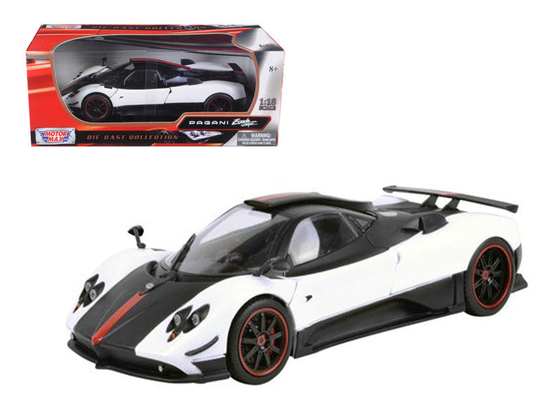Pagani Zonda 5 Cinque White and Black 1/18 Diecast Model Car by Motormax LuxuryLifeWay Online Store