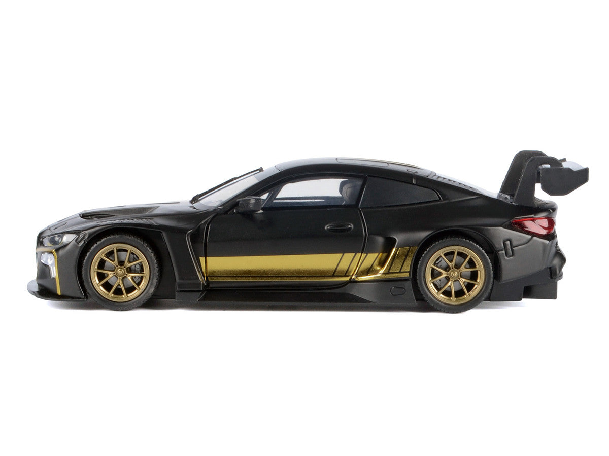 BMW M4 GT3 Matt Black with Gold Stripes "Midnight Eclipse" Series 1/24 Diecast Model Car by Motormax LuxuryLifeWay Online Store