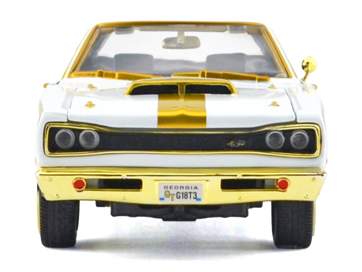 1969 Dodge Coronet Super Bee White Metallic with Gold Accents "Luxe Legends" Series 1/24 Diecast Model Car by Motormax LuxuryLifeWay Online Store