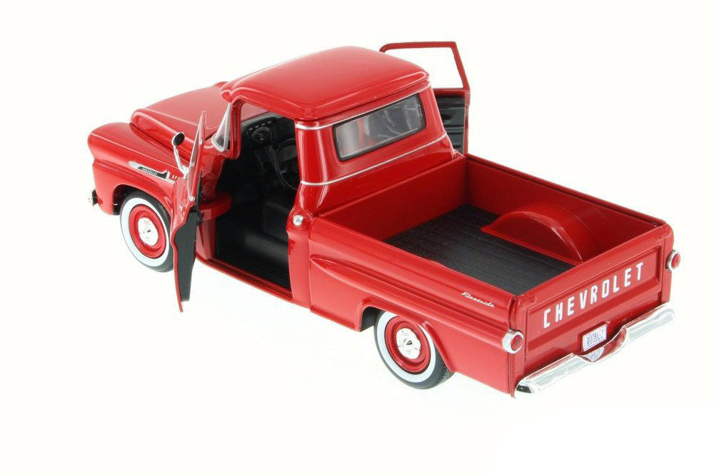 1958 Chevrolet Apache Fleetside Pickup Truck Red 1/24 Diecast Model Car by Motormax LuxuryLifeWay Online Store