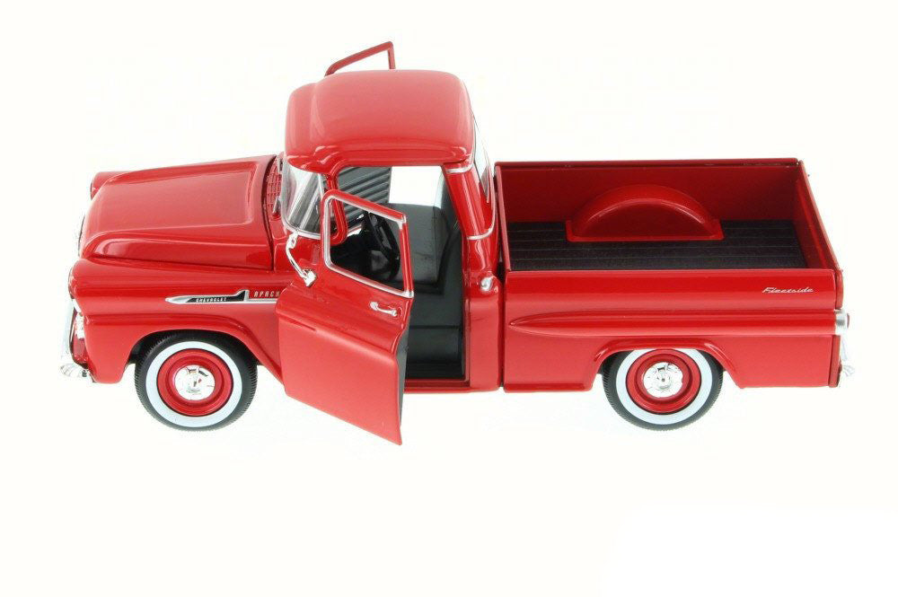 1958 Chevrolet Apache Fleetside Pickup Truck Red 1/24 Diecast Model Car by Motormax LuxuryLifeWay Online Store