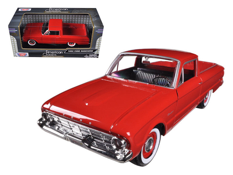 1960 Ford Falcon Ranchero Pickup Red 1/24 Diecast Model Car by Motormax LuxuryLifeWay Online Store
