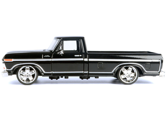 1979 Ford F-150 Custom Pickup Truck Black "Maxx Design" Series 1/24 Diecast Model Car by Motormax LuxuryLifeWay Online Store
