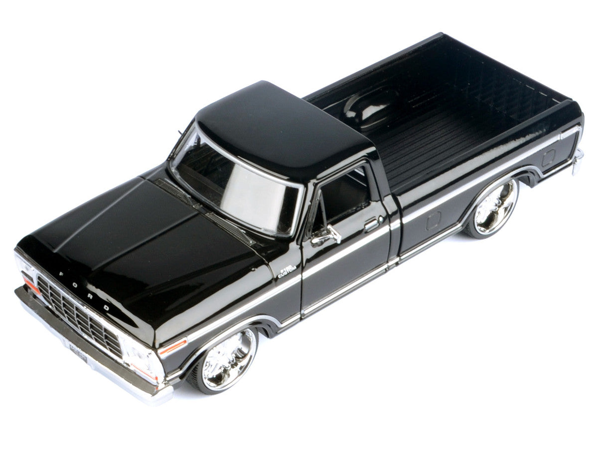 1979 Ford F-150 Custom Pickup Truck Black "Maxx Design" Series 1/24 Diecast Model Car by Motormax LuxuryLifeWay Online Store