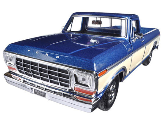 1979 Ford F-150 Pickup Truck 2 Tone Blue/Cream 1/24 Diecast Model Car by Motormax LuxuryLifeWay Online Store