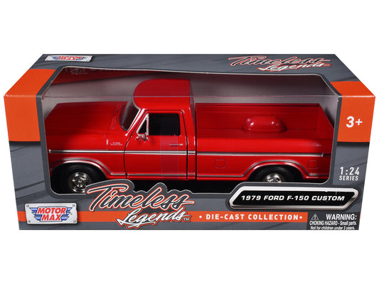 1979 Ford F-150 Custom Pickup Truck Red "Timeless Legends" Series 1/24 Diecast Model Car by Motormax LuxuryLifeWay Online Store