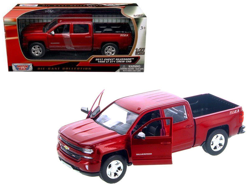 2017 Chevrolet Silverado 1500 LT Z71 Crew Cab Metallic Red 1/27 Diecast Model Car by Motormax LuxuryLifeWay Online Store