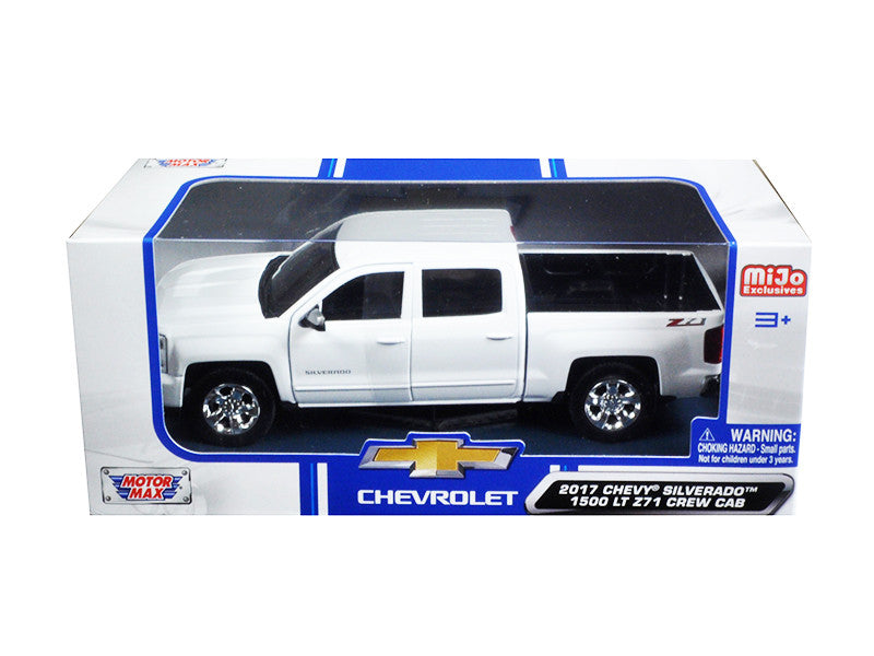 2017 Chevrolet Silverado 1500 LT Z71 Crew Cab Pickup Truck White 1/27 Diecast Model Car by Motormax LuxuryLifeWay Online Store
