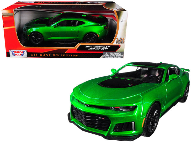 2017 Chevrolet Camaro ZL1 Metallic Green 1/24 Diecast Car Model by Motormax LuxuryLifeWay Online Store