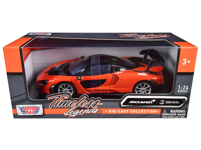 McLaren Senna Orange Metallic and Black "Timeless Legends" 1/24 Diecast Model Car by Motormax LuxuryLifeWay Online Store