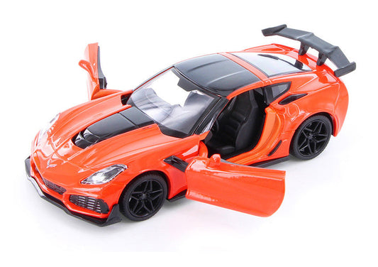 2019 Chevrolet Corvette ZR1 Orange with Black Accents 1/24 Diecast Model Car by Motormax LuxuryLifeWay Online Store