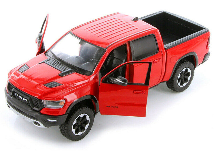 2019 RAM 1500 Rebel Crew Cab Pickup Truck Red 1/24 Diecast Model Car by Motormax LuxuryLifeWay Online Store