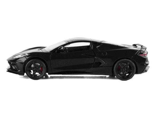 2020 Chevrolet Corvette C8 Stingray Black with Silver Stripes "Timeless Legends" Series 1/24 Diecast Model Car by Motormax LuxuryLifeWay Online Store