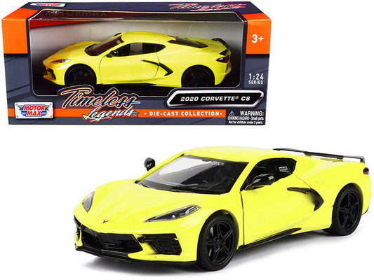 2020 Chevrolet Corvette C8 Stingray Yellow "Timeless Legends" 1/24 Diecast Model Car by Motormax LuxuryLifeWay Online Store