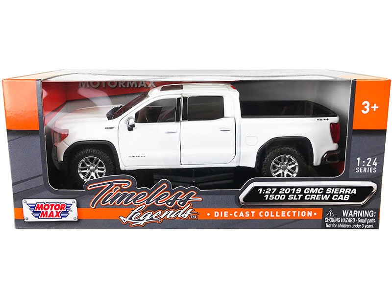 2019 GMC Sierra 1500 SLT Crew Cab 4x4 Pickup Truck with Sunroof White "Timeless Legends" Series 1/24-1/27 Diecast Model Car by Motormax LuxuryLifeWay Online Store