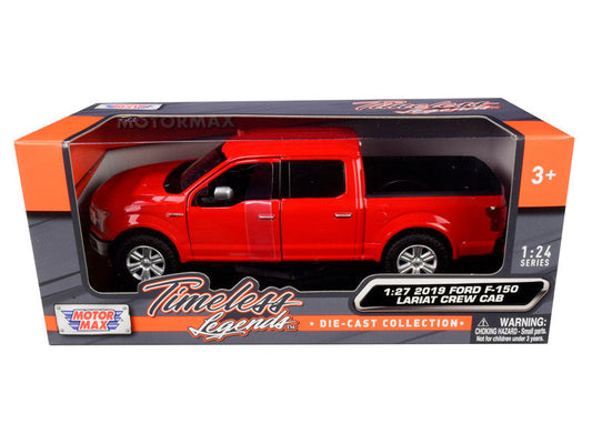 2019 Ford F-150 Lariat Crew Cab Pickup Truck Red 1/24-1/27 Diecast Model Car by Motormax LuxuryLifeWay Online Store