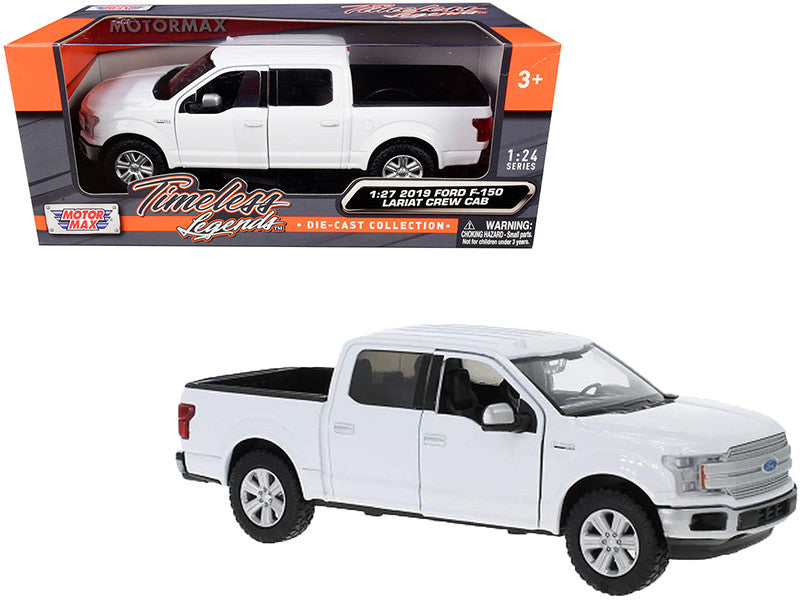 2019 Ford F-150 Lariat Crew Cab Pickup Truck White 1/24-1/27 Diecast Model Car by Motormax LuxuryLifeWay Online Store