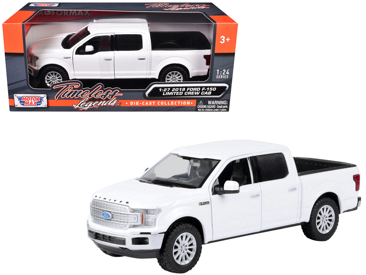 2019 Ford F-150 Limited Crew Cab Pickup Truck White 1/27 Diecast Model Car by Motormax LuxuryLifeWay Online Store