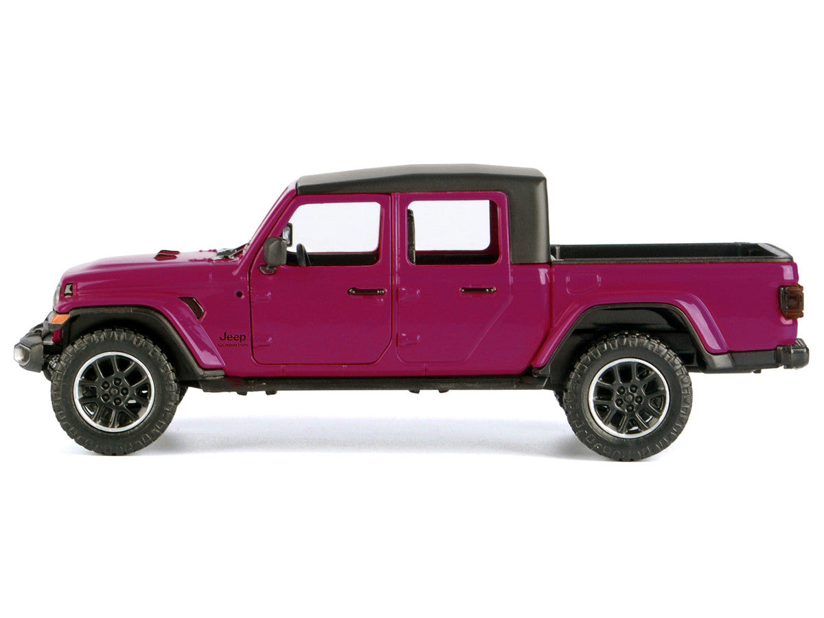 2021 Jeep Gladiator Overland Pickup Truck Purple with Matt Black Top 1/24 Diecast Model Car by Motormax LuxuryLifeWay Online Store
