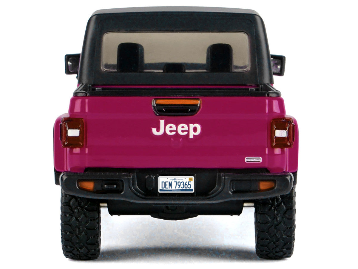 2021 Jeep Gladiator Overland Pickup Truck Purple with Matt Black Top 1/24 Diecast Model Car by Motormax LuxuryLifeWay Online Store