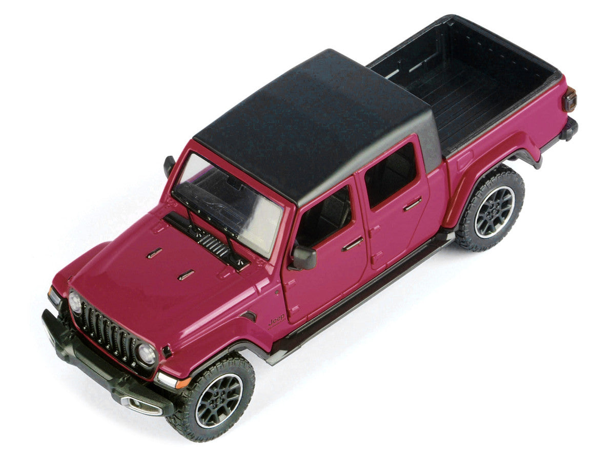 2021 Jeep Gladiator Overland Pickup Truck Purple with Matt Black Top 1/24 Diecast Model Car by Motormax LuxuryLifeWay Online Store