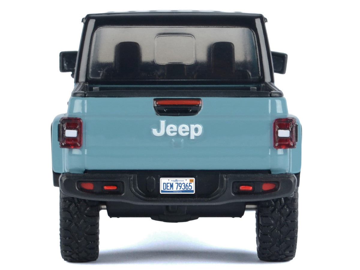 2021 Jeep Gladiator Rubicon (Closed Top) Pickup Truck Blue with Black Top 1/27 Diecast Model Car by Motormax LuxuryLifeWay Online Store