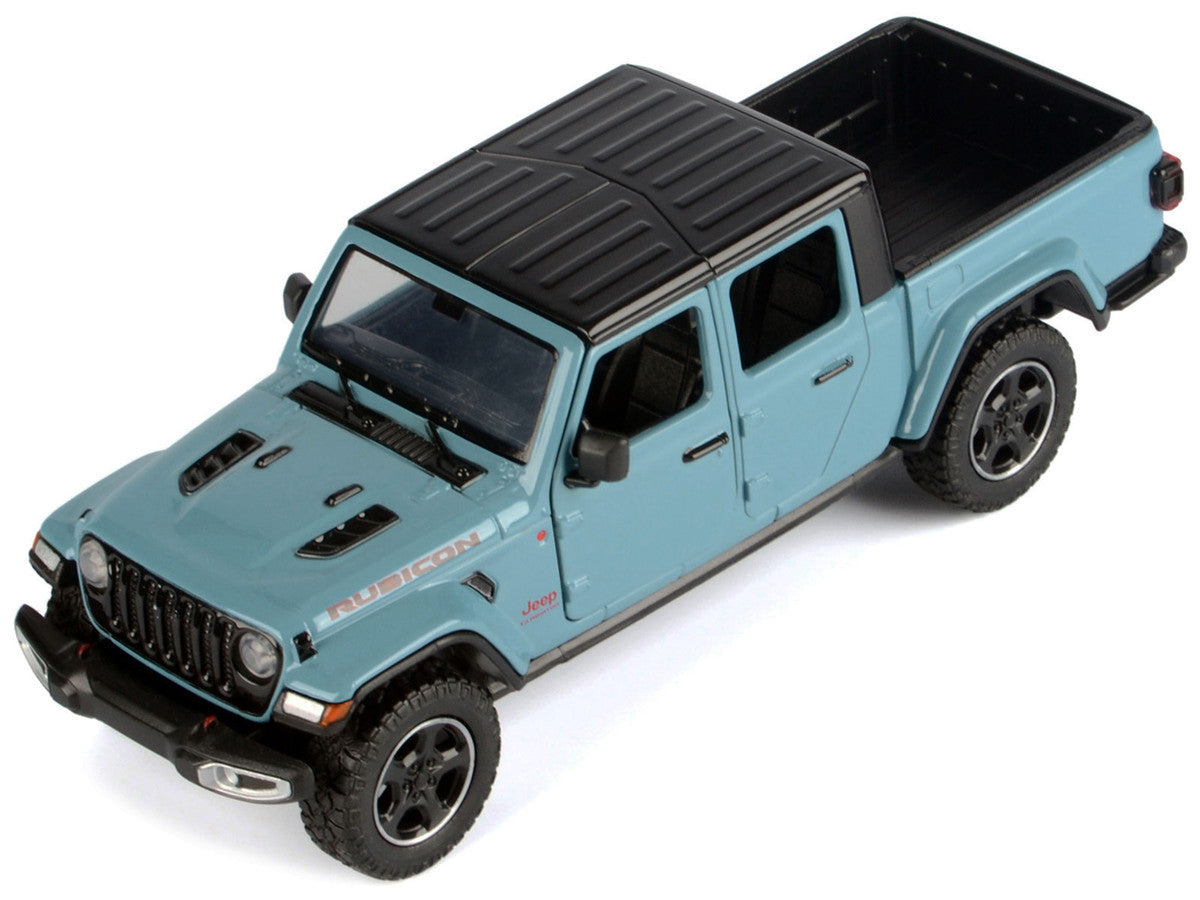 2021 Jeep Gladiator Rubicon (Closed Top) Pickup Truck Blue with Black Top 1/27 Diecast Model Car by Motormax LuxuryLifeWay Online Store