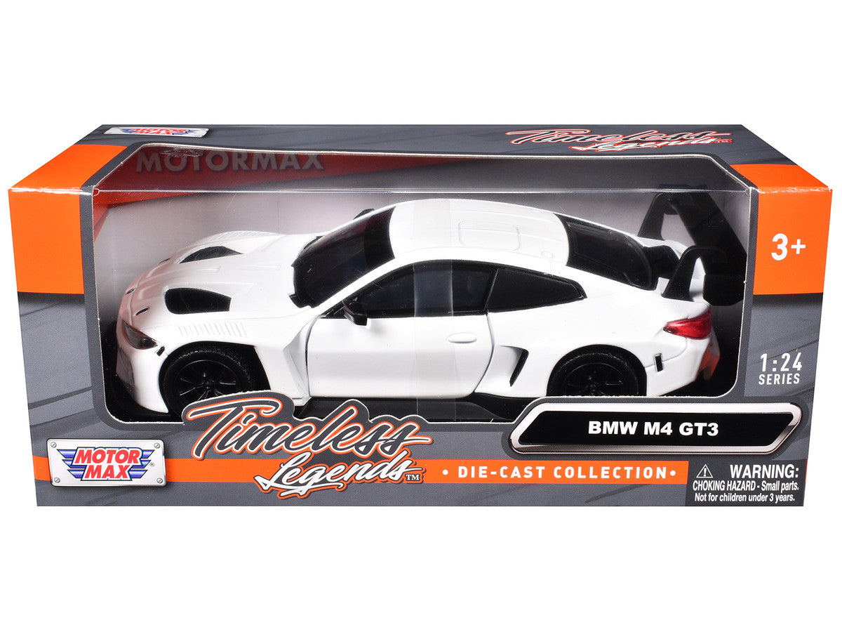 BMW M4 GT3 White "Timeless Legends" Series 1/24 Diecast Model Car by Motormax LuxuryLifeWay Online Store