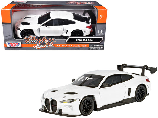 BMW M4 GT3 White "Timeless Legends" Series 1/24 Diecast Model Car by Motormax LuxuryLifeWay Online Store