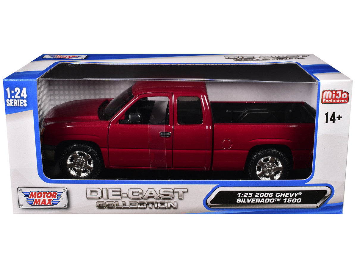 2006 Chevrolet Silverado 1500 Pickup Truck Red Metallic "Die-Cast Collection" Series 1/25 Diecast Model Car by Motormax LuxuryLifeWay Online Store