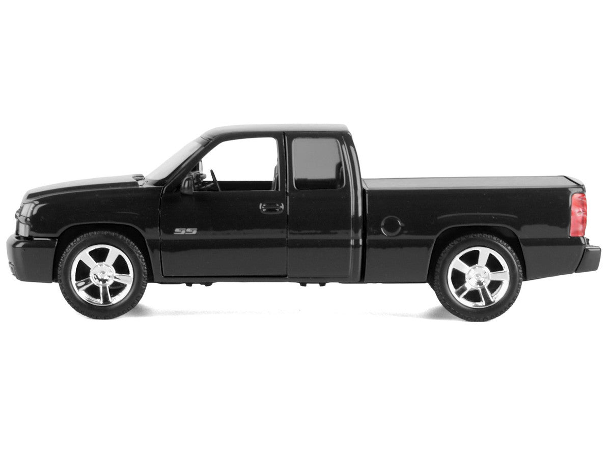 2006 Chevrolet Silverado SS Pickup Truck Black "Timeless Legends" Series 1/25 Diecast Model Car by Motormax LuxuryLifeWay Online Store