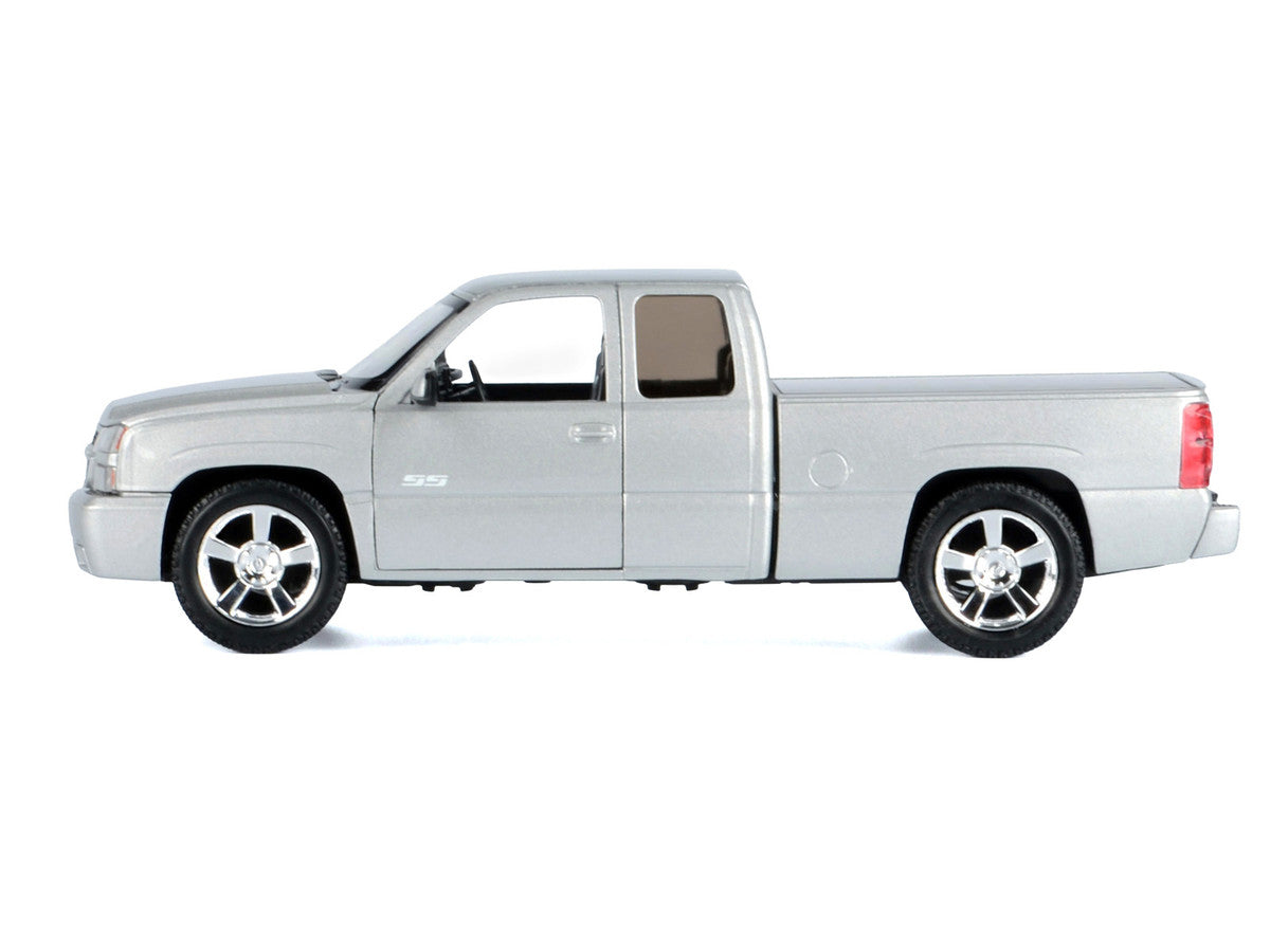 2006 Chevrolet Silverado SS Pickup Truck Silver Metallic "Timeless Legends" Series 1/25 Diecast Model Car by Motormax LuxuryLifeWay Online Store