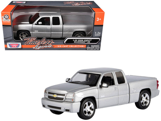 2006 Chevrolet Silverado SS Pickup Truck Silver Metallic "Timeless Legends" Series 1/25 Diecast Model Car by Motormax LuxuryLifeWay Online Store