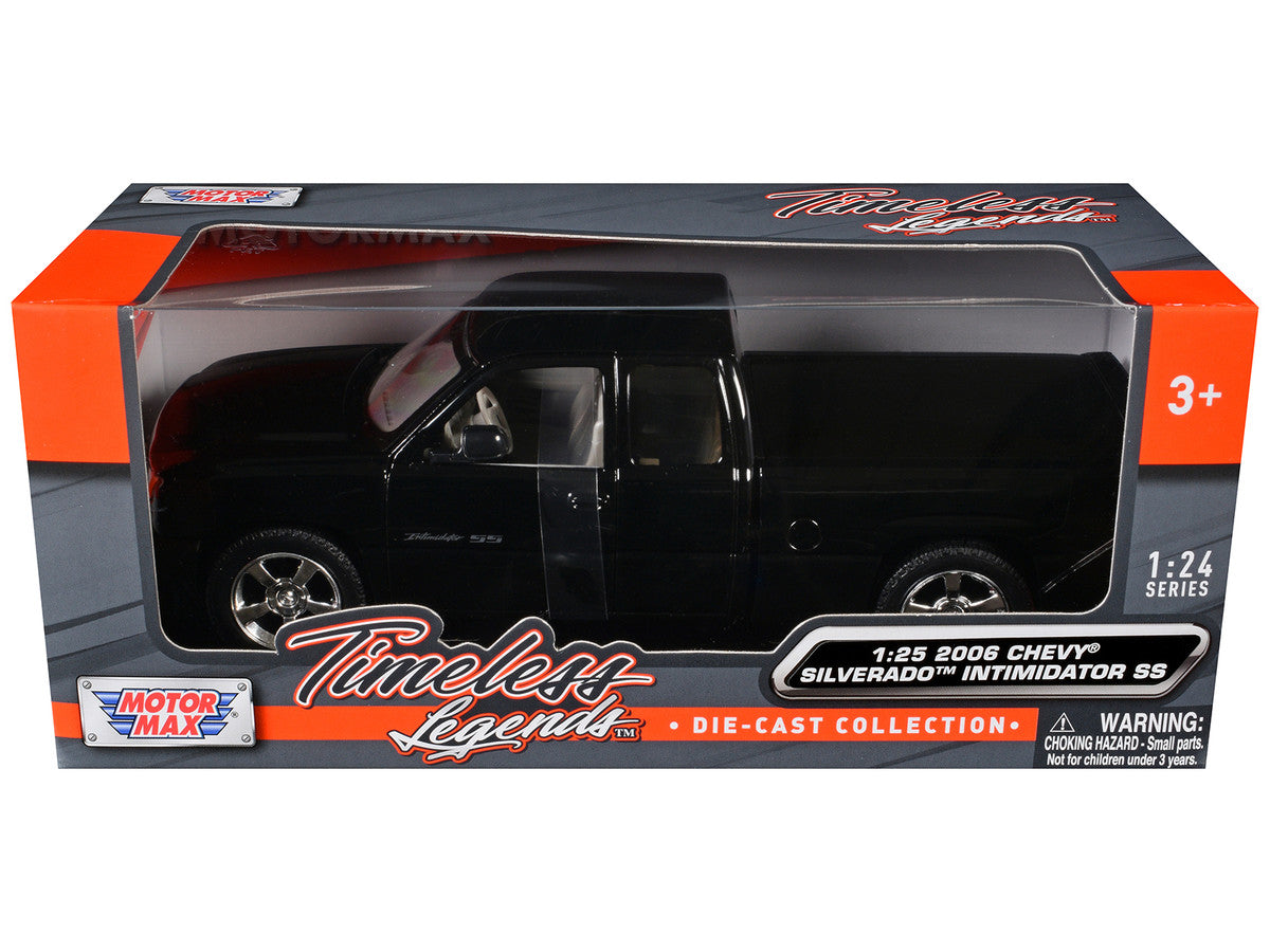 2006 Chevrolet Silverado Intimidator SS Pickup Truck Black "Timeless Legends" Series 1/25 Diecast Model Car by Motormax LuxuryLifeWay Online Store