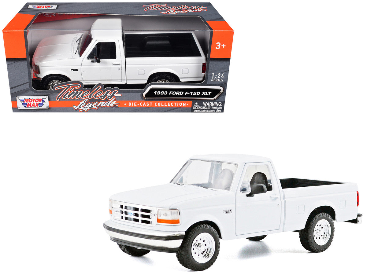 1993 Ford F-150 XLT Pickup Truck White "Timeless Legends" Series 1/24 Diecast Model Car by Motormax LuxuryLifeWay Online Store