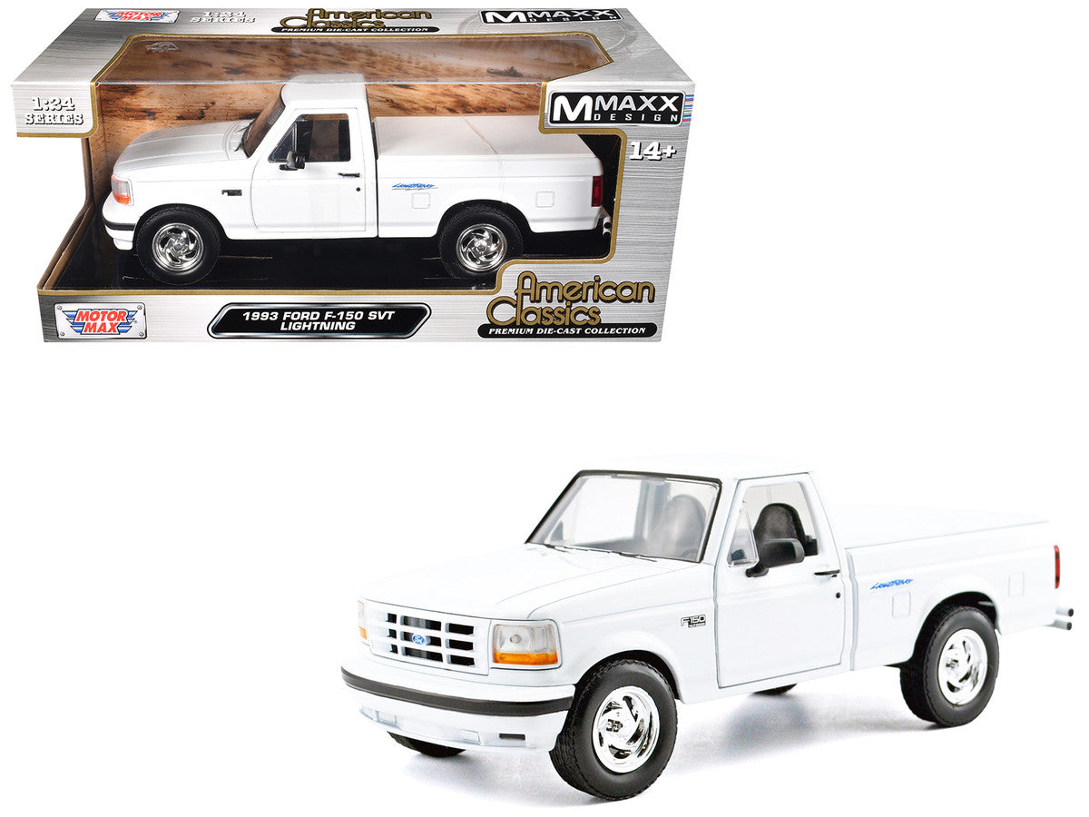 1993 Ford F-150 SVT Lightning Pickup Truck White "Maxx Design" Series 1/24 Diecast Model Car by Motormax LuxuryLifeWay Online Store