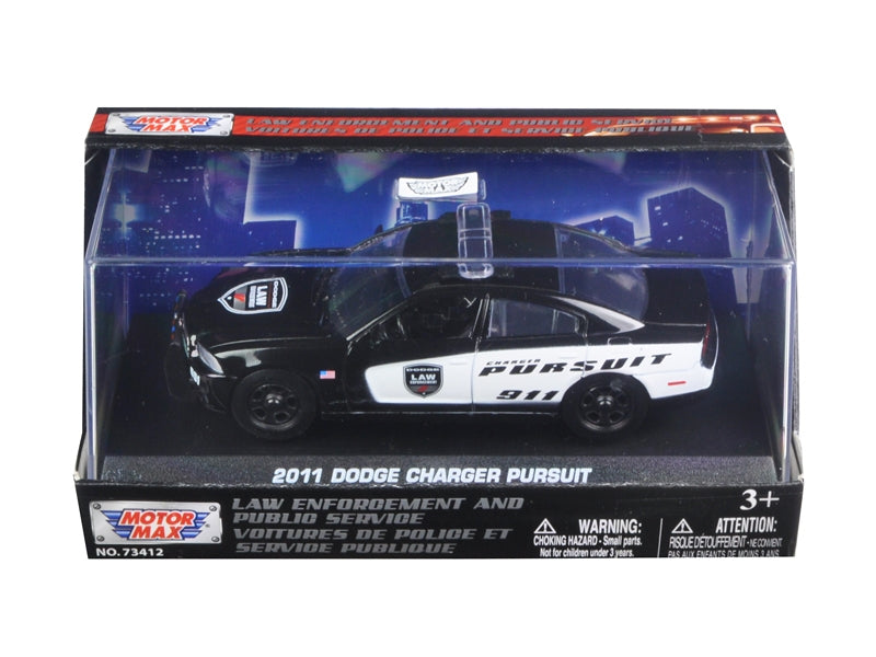 2011 Dodge Charger Pursuit Police Car In Display Showcase 1/43 Diecast Model Car by Motormax LuxuryLifeWay Online Store