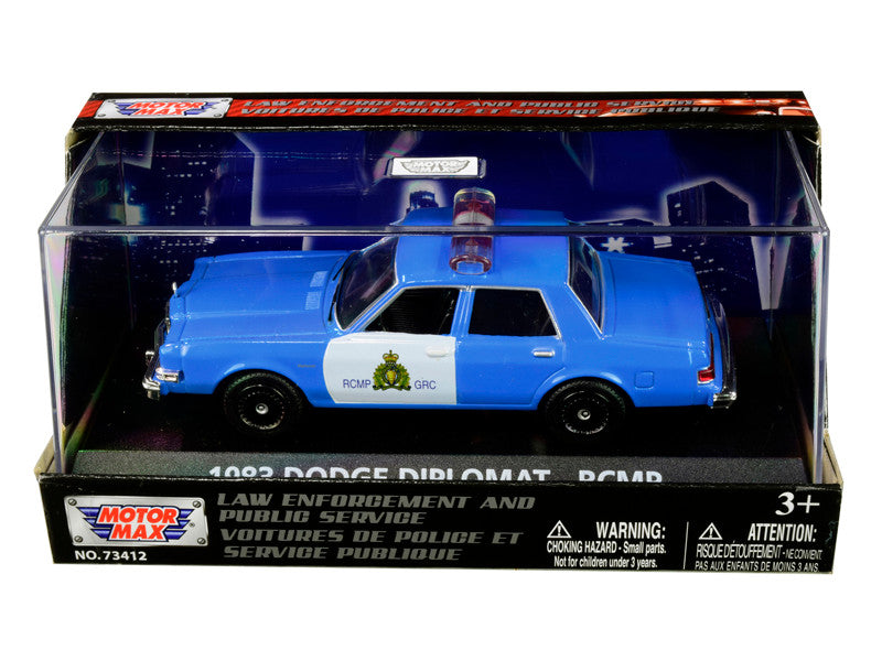 1983 Dodge Diplomat "Royal Canadian Mounted Police" (RCMP) Light Blue and White 1/43 Diecast Model Car by Motormax LuxuryLifeWay Online Store