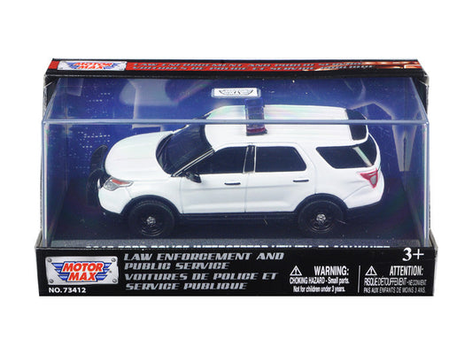 2015 Ford Police Interceptor Utility Plain White 1/43 Diecast Model Car by Motormax LuxuryLifeWay Online Store