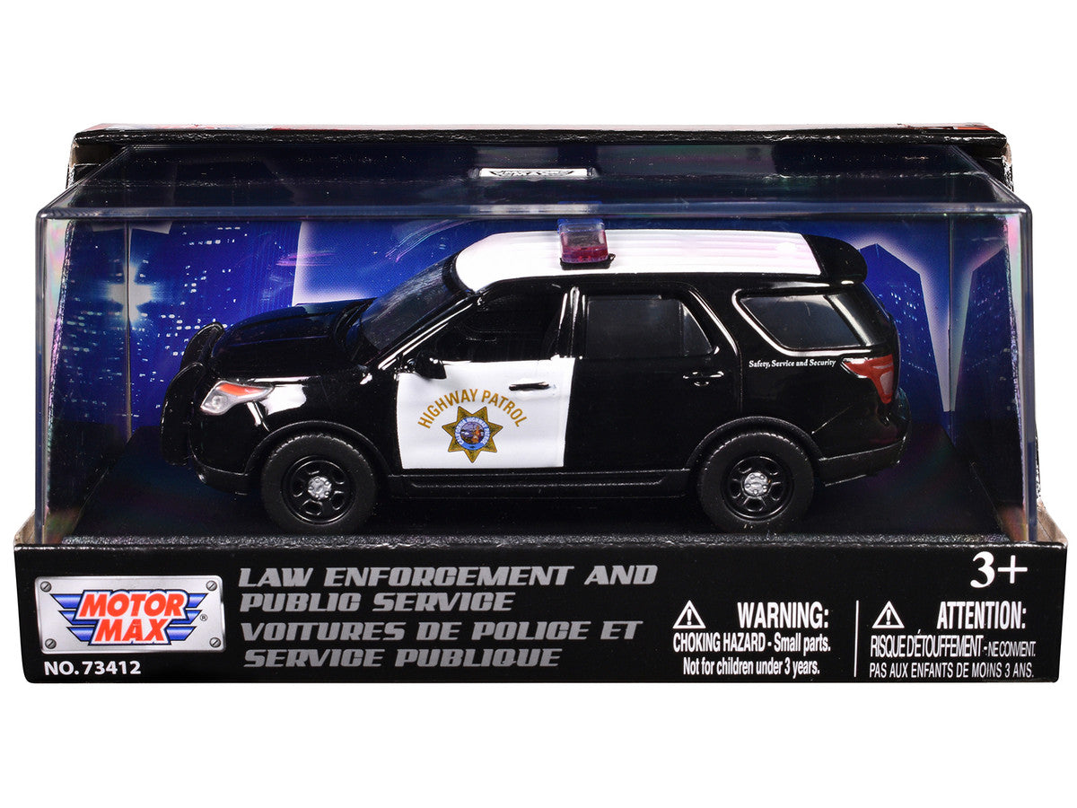 2015 Ford Police Interceptor Utility "California Highway Patrol" Black and White "Law Enforcement and Public Service" Series 1/43 Diecast Model Car by Motormax LuxuryLifeWay Online Store
