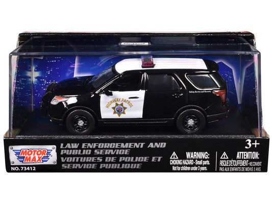 2015 Ford Police Interceptor Utility "California Highway Patrol" Black and White "Law Enforcement and Public Service" Series 1/43 Diecast Model Car by Motormax LuxuryLifeWay Online Store