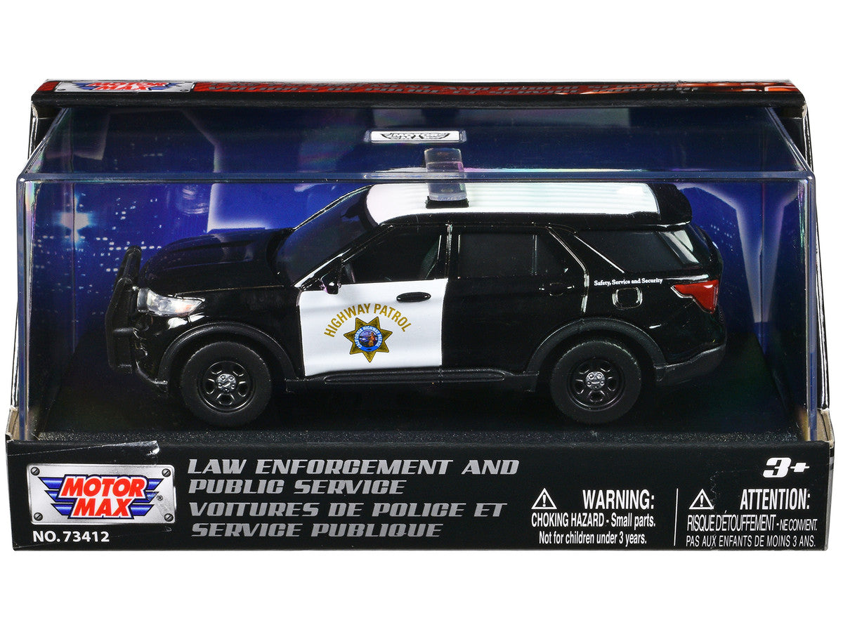 2022 Ford Police Interceptor Utility "California Highway Patrol" Black and White "Law Enforcement and Public Service" Series 1/43 Diecast Model Car by Motormax LuxuryLifeWay Online Store