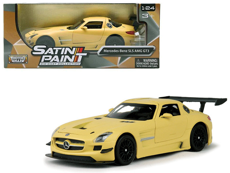 Mercedes Benz SLS AMG GT3 Matte Yellow 1/24 Diecast Model Car by Motormax LuxuryLifeWay Online Store