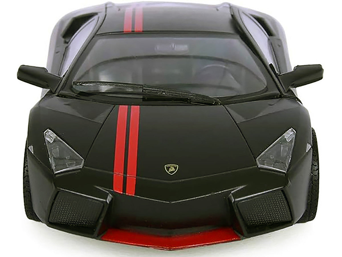 Lamborghini Reventon Matt Black with Red Stripes "Satin Paint" Series 1/24 Diecast Model Car by Motormax LuxuryLifeWay Online Store