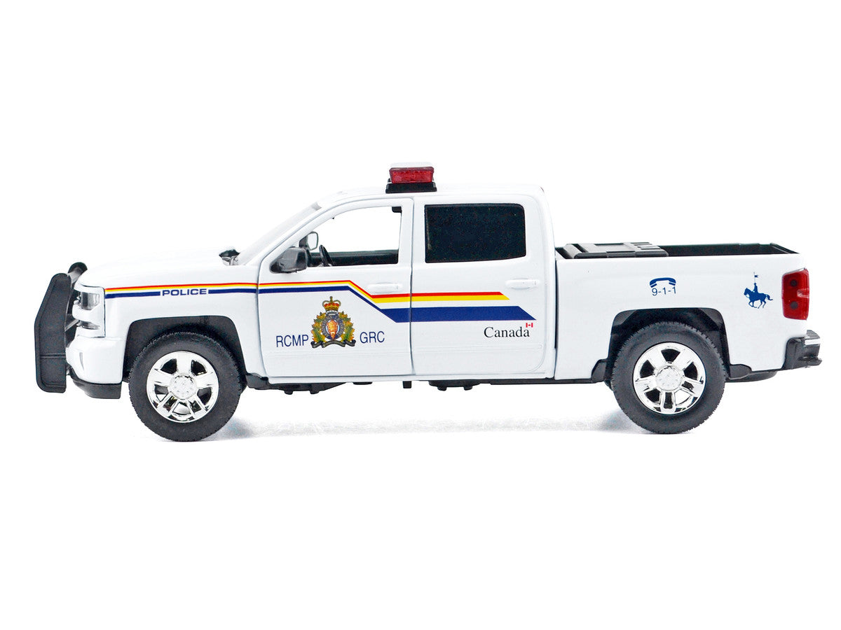 2017 Chevrolet Silverado 1500 LT Z71 Crew Cab Pickup Truck "Royal Canadian Mounted Police" White with Flashing Light Bar and Front and Rear Lights and Sounds "Law Enforcement and Public Service" Series 1/27 Diecast Model Car by Motormax LuxuryLifeWay Online Store