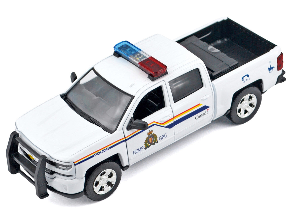 2017 Chevrolet Silverado 1500 LT Z71 Crew Cab Pickup Truck "Royal Canadian Mounted Police" White with Flashing Light Bar and Front and Rear Lights and Sounds "Law Enforcement and Public Service" Series 1/27 Diecast Model Car by Motormax LuxuryLifeWay Online Store