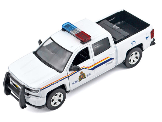 2017 Chevrolet Silverado 1500 LT Z71 Crew Cab Pickup Truck "Royal Canadian Mounted Police" White with Flashing Light Bar and Front and Rear Lights and Sounds "Law Enforcement and Public Service" Series 1/27 Diecast Model Car by Motormax LuxuryLifeWay Online Store